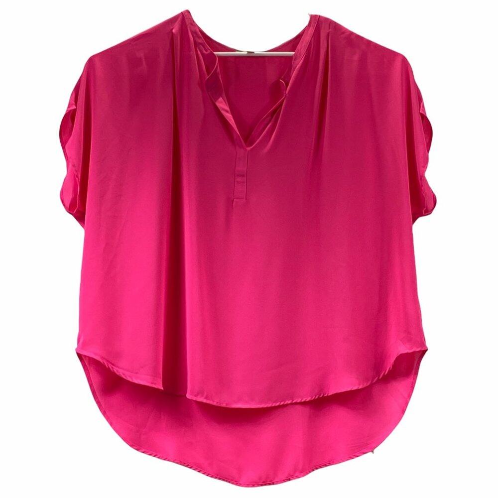 Gibson Latimer Vibrant Fuchsia Sleeveless Chiffon Blouse Women’s Plus Size 3X